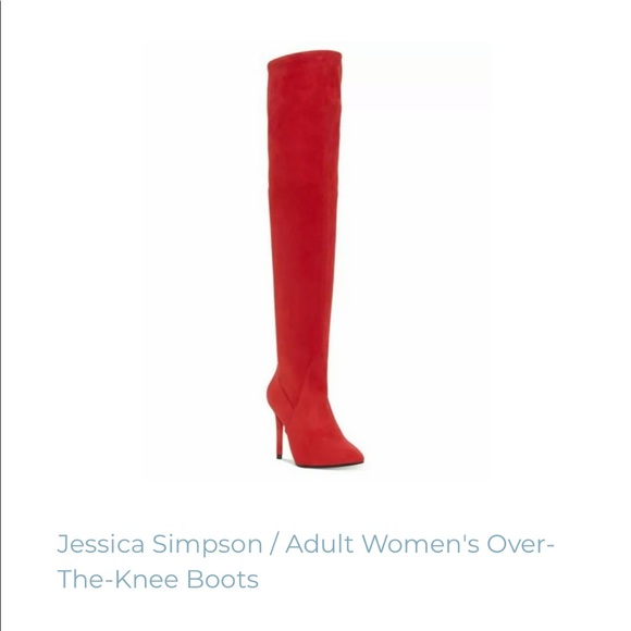 jessica simpson red over the knee boots